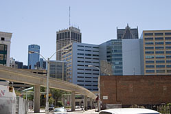 People Mover Track with the General Motors Building in the background