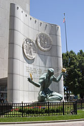 Wayne Michigan Sculpture outside the Coleman A. Young Municipal Center