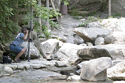 Tom photographing Rock Glen Falls